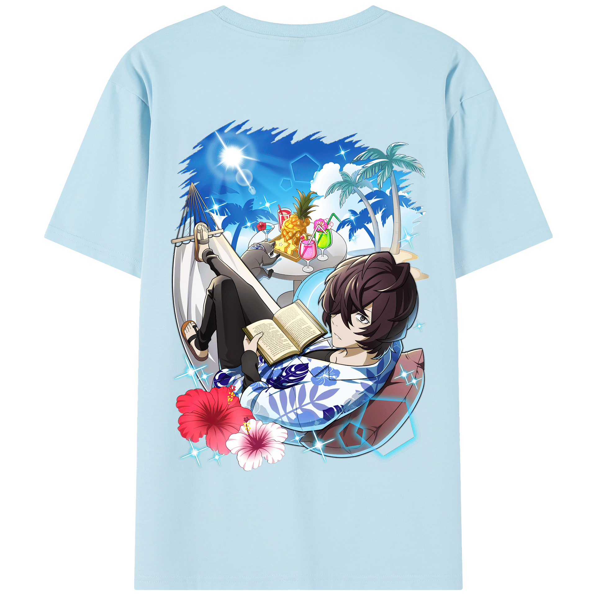（画像用） 文豪ストレイドッグス Bungo Stray Dogs 綿100％半袖Tシャツ（背面プリント）